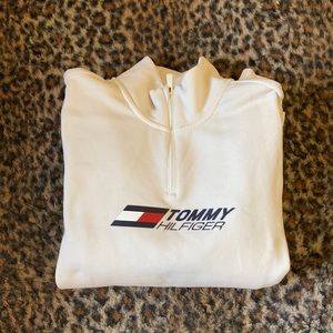 Tommy Hilfiger Quarter Zip Cream Sweatshirt